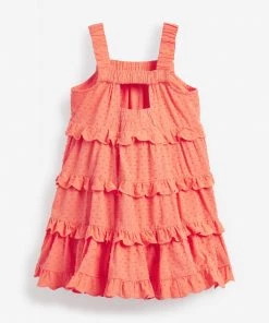 Baker By Ted Baker Ted Baker Coral Pink Tiered Woven Dress -Baker by Ted Baker shop unnamed file 411 scaled