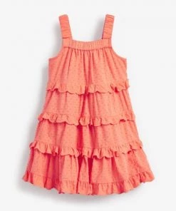 Baker By Ted Baker Ted Baker Coral Pink Tiered Woven Dress -Baker by Ted Baker shop unnamed file 413