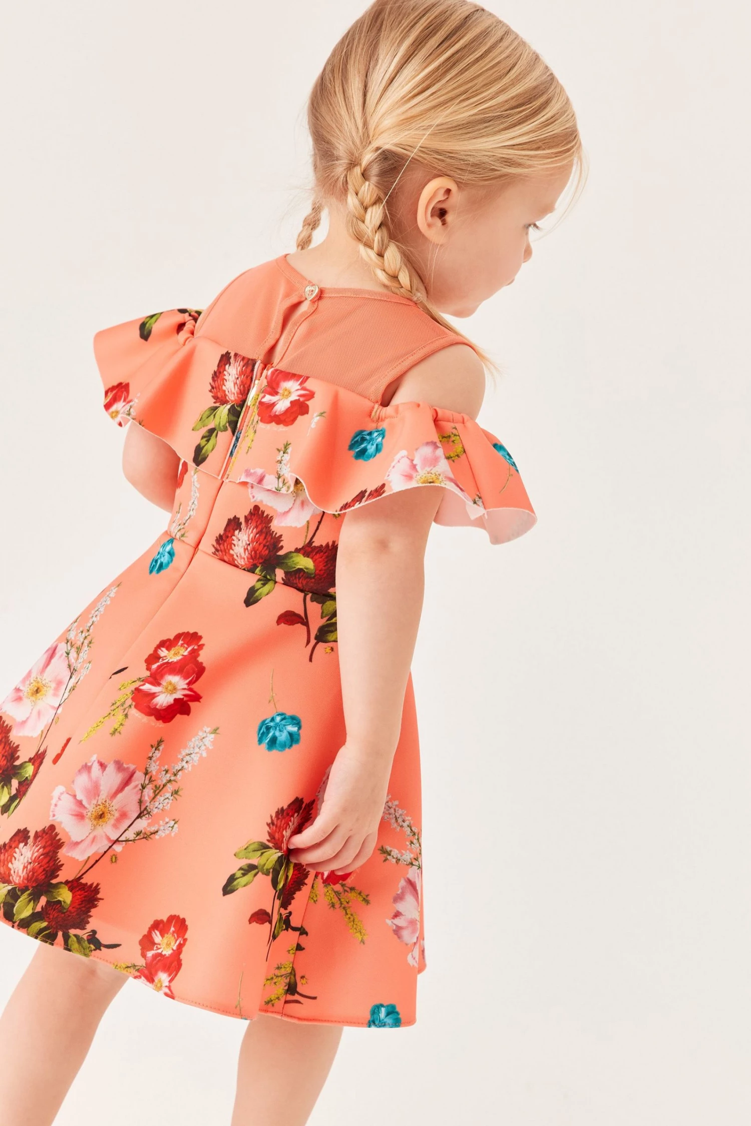 Baker By Ted Baker Orange Floral Dress 2 Baker By Ted Baker Orange Floral Dress - Image 2