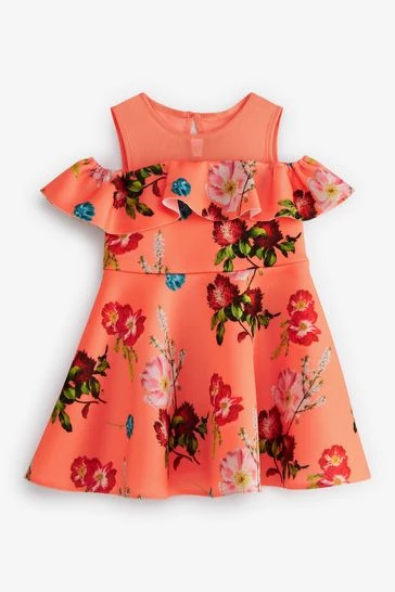 Baker By Ted Baker Orange Floral Dress 9 Baker By Ted Baker Orange Floral Dress - Image 9