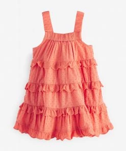 Baker By Ted Baker Baby Girls Coral Pink Tiered Dress And Hat Set -Baker by Ted Baker shop unnamed file 439 scaled