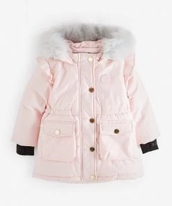 Baker By Ted Baker Pink Frill Parka Coat