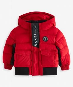 Baker By Ted Baker Shower Resistant Red Padded Coat -Baker by Ted Baker shop unnamed file 481 scaled