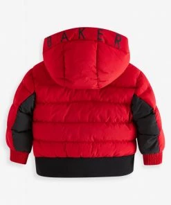 Baker By Ted Baker Shower Resistant Red Padded Coat -Baker by Ted Baker shop unnamed file 482 scaled