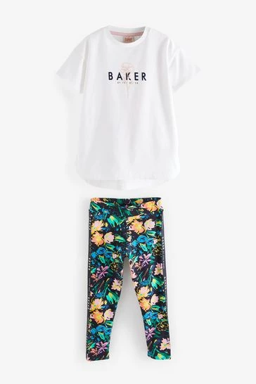 Baker By Ted Baker White Jersey T-Shirt And Leggings Set 10 Baker By Ted Baker White Jersey T-Shirt And Leggings Set - Image 10