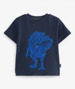 Baker By Ted Baker Blue Dino T-Shirt -Baker by Ted Baker shop unnamed file 564