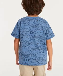 Baker By Ted Baker Blue Printed T-Shirt -Baker by Ted Baker shop unnamed file 572 scaled