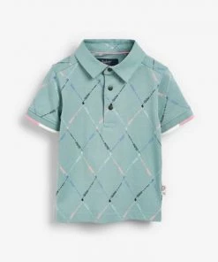 Baker By Ted Baker Argyle Polo Shirt Green -Baker by Ted Baker shop unnamed file 605