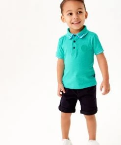 Baker By Ted Baker Blue Printed Polo Shirt -Baker by Ted Baker shop unnamed file 636