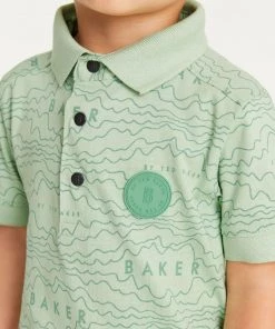 Baker By Ted Baker Green Printed Polo Shirt -Baker by Ted Baker shop unnamed file 640 scaled