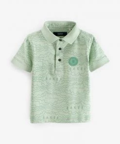 Baker By Ted Baker Green Printed Polo Shirt -Baker by Ted Baker shop unnamed file 644