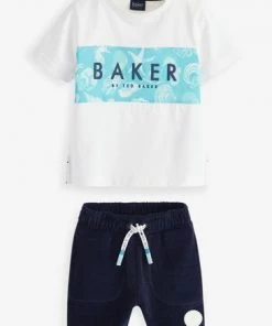Baker By Ted Baker White T-Shirt And Navy Shorts Set -Baker by Ted Baker shop unnamed file 65