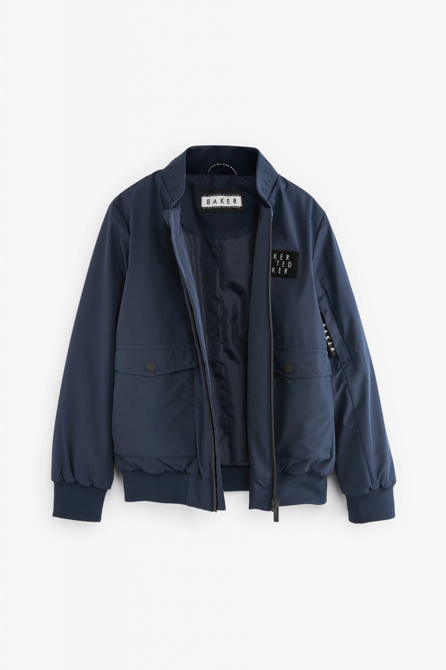 Baker By Ted Baker Navy Blue Harrington Jacket 2 Baker By Ted Baker Navy Blue Harrington Jacket - Image 2