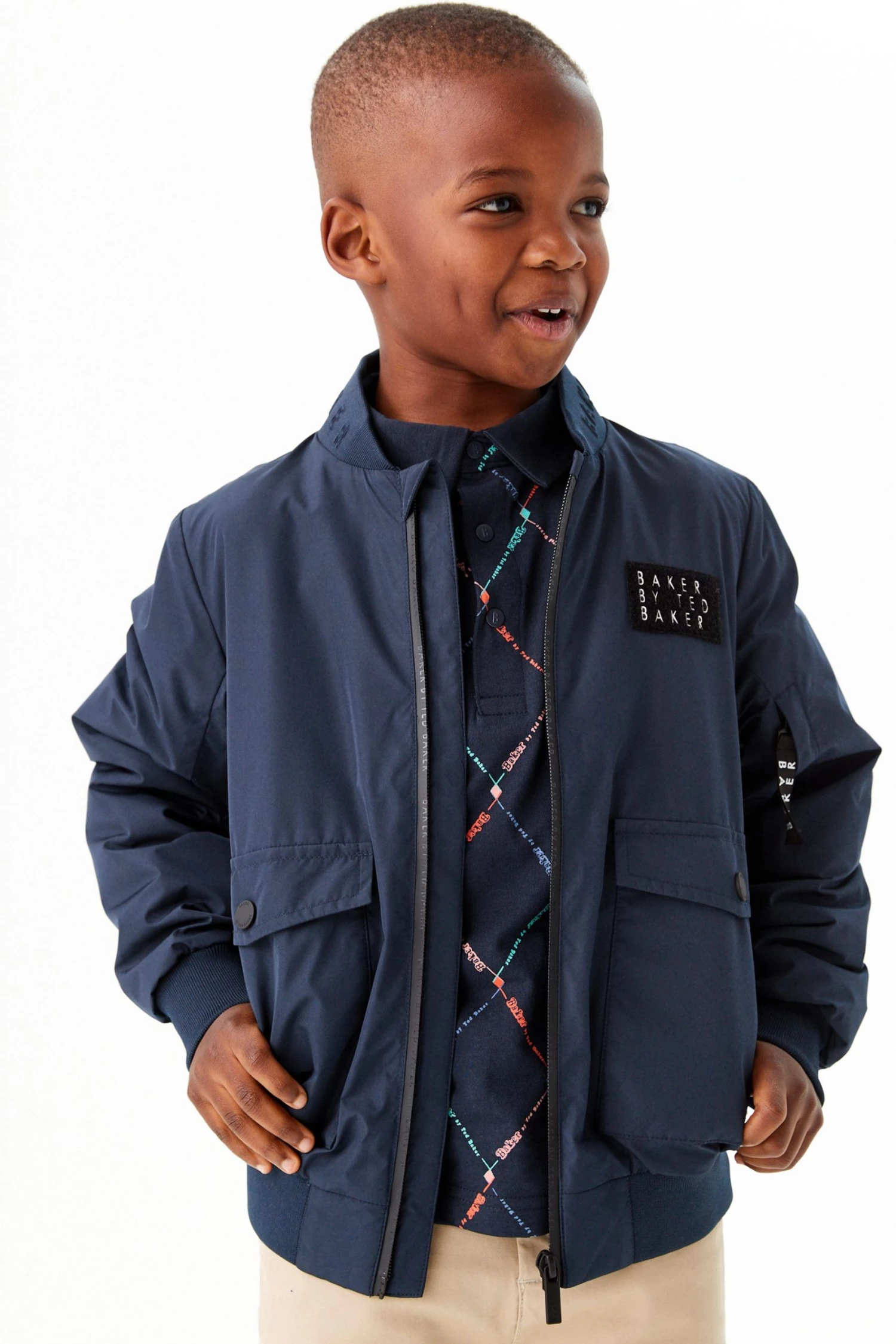 Baker By Ted Baker Navy Blue Harrington Jacket 5 Baker By Ted Baker Navy Blue Harrington Jacket - Image 5