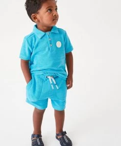Baker By Ted Baker Blue Polo Shirt And Shorts Set