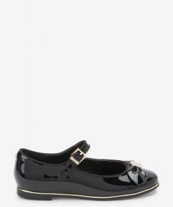 Baker By Ted Baker Black Pat Bow MJ Shoes