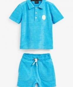 Baker By Ted Baker Blue Polo Shirt And Shorts Set -Baker by Ted Baker shop unnamed file 75