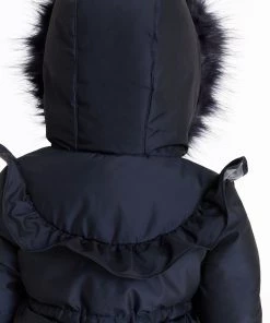 Baker By Ted Baker Navy Frill Parka Coat -Baker by Ted Baker shop unnamed file 784 scaled