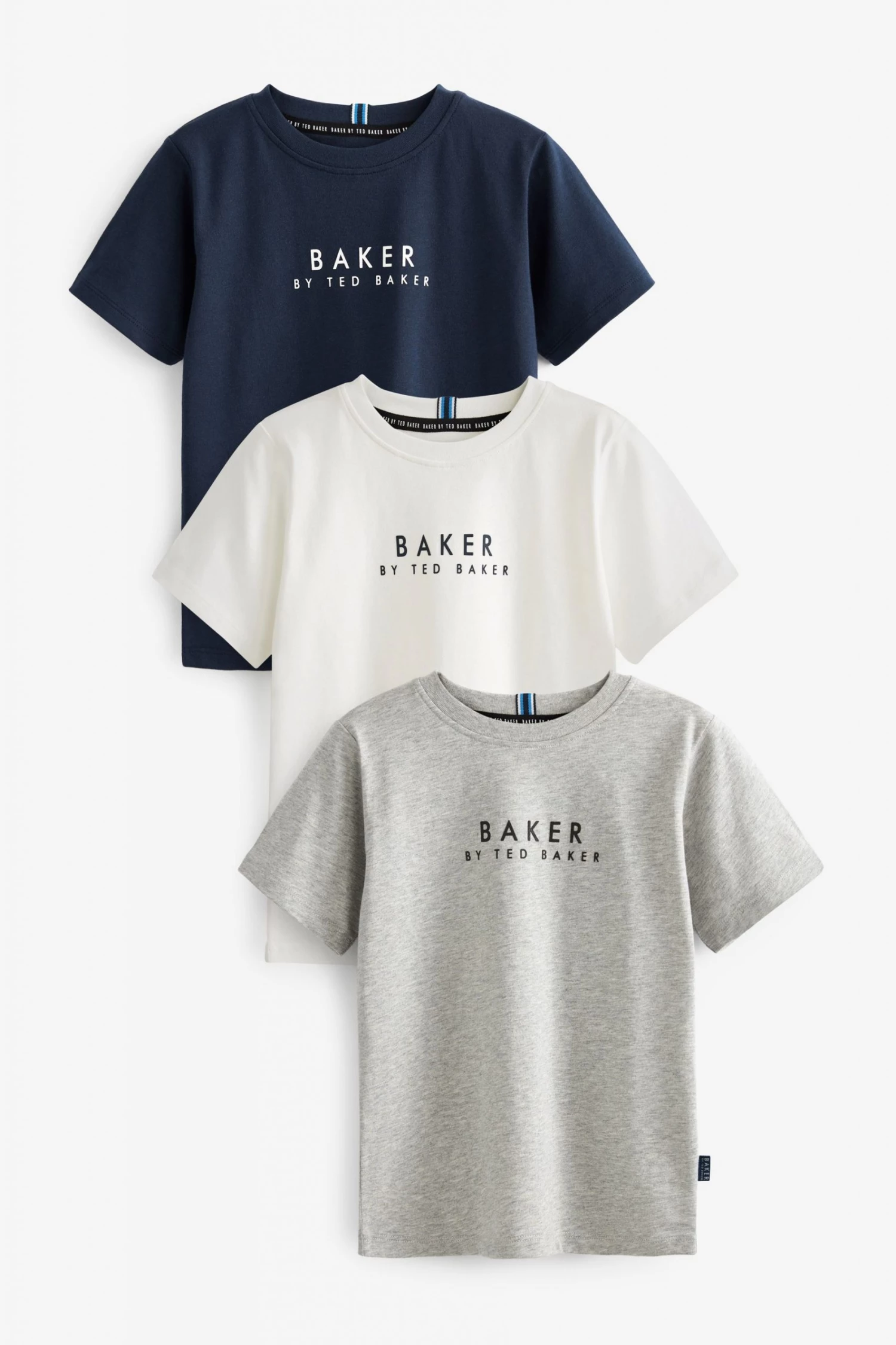 Baker By Ted Baker Navy/Grey T-Shirts 3 Pack 1 Baker By Ted Baker Navy/Grey T-Shirts 3 Pack