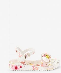 Baker By Ted Baker White Floral Platform Sandals