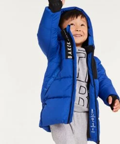 Baker By Ted Baker Blue Longline Padded Coat