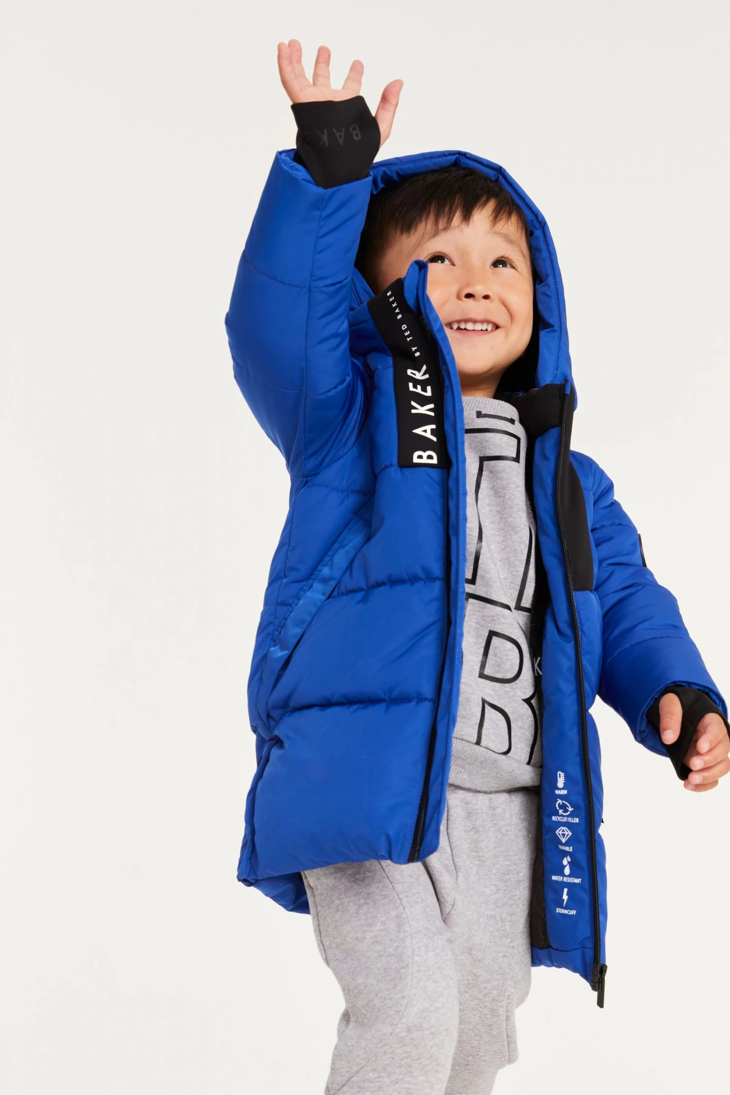 Baker By Ted Baker Blue Longline Padded Coat 1 Baker By Ted Baker Blue Longline Padded Coat