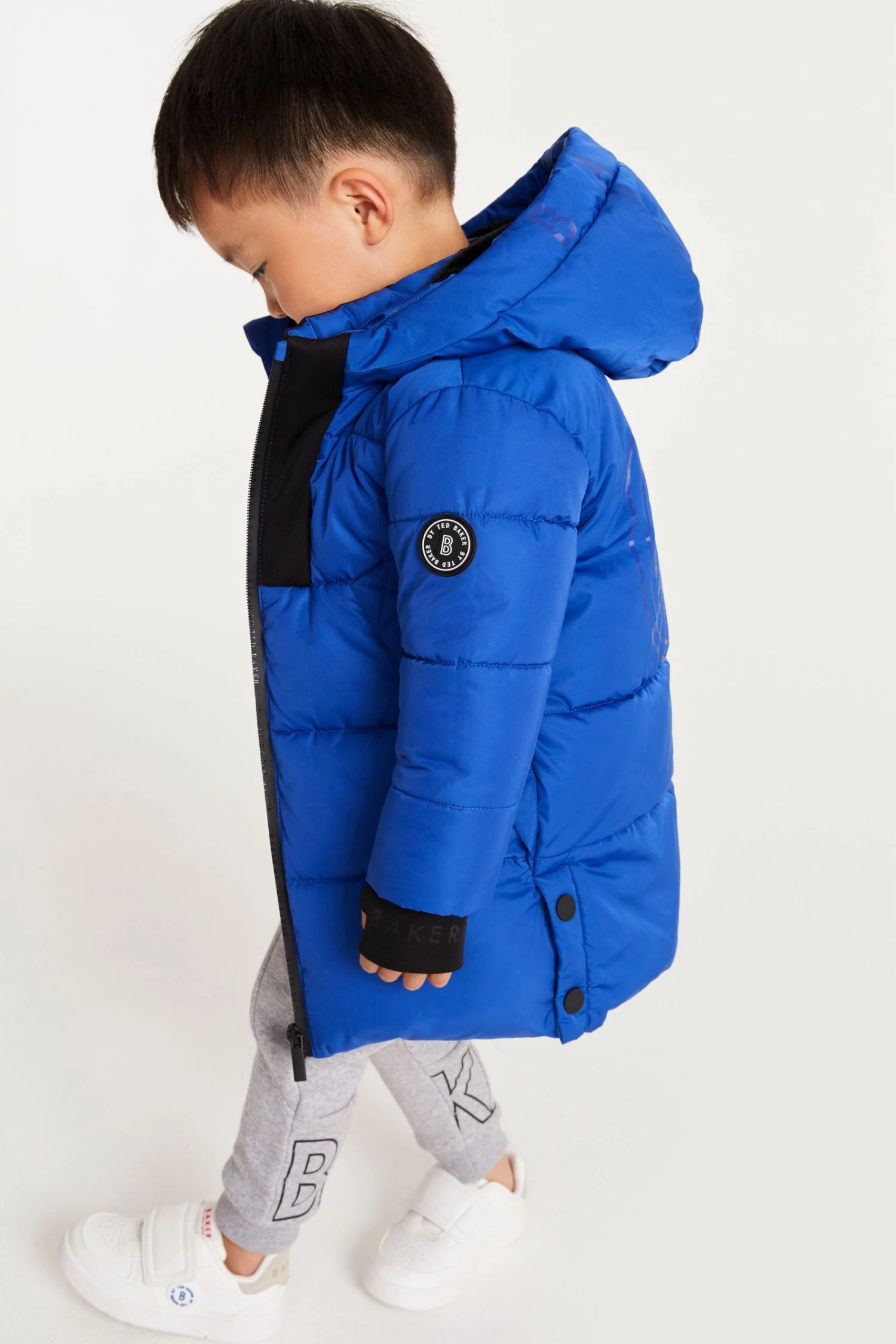 Baker By Ted Baker Blue Longline Padded Coat 3 Baker By Ted Baker Blue Longline Padded Coat - Image 3