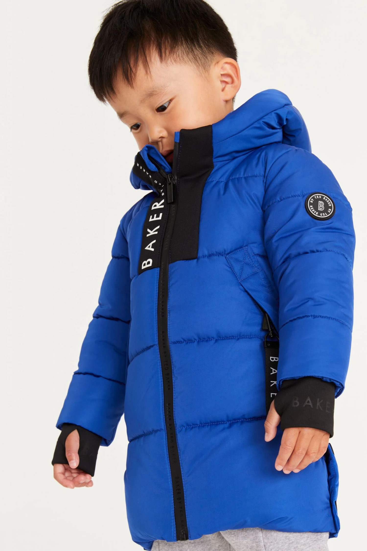 Baker By Ted Baker Blue Longline Padded Coat 4 Baker By Ted Baker Blue Longline Padded Coat - Image 4