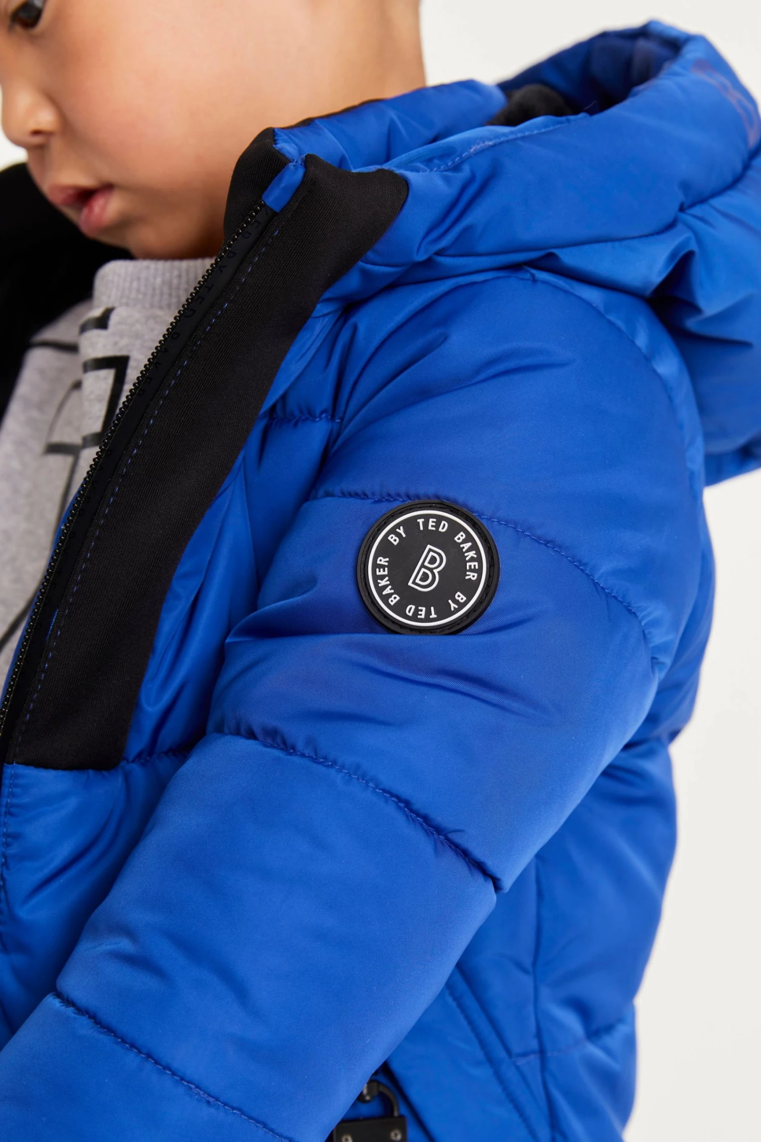 Baker By Ted Baker Blue Longline Padded Coat 5 Baker By Ted Baker Blue Longline Padded Coat - Image 5