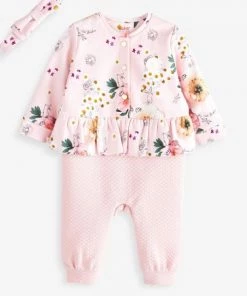 Baker By Ted Baker Pink Floral Romper And Headband -Baker by Ted Baker shop unnamed file 882