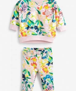 Baker By Ted Baker Pink Floral Sweatshirt And Legging Set