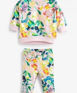 Baker By Ted Baker Pink Floral Sweatshirt And Legging Set -Baker by Ted Baker shop unnamed file 903