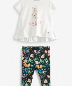 Baker By Ted Baker Woven Mix T-Shirt And Leggings Set