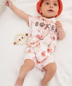 Baker By Ted Baker Printed Romper And Hat Set