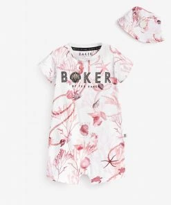 Baker By Ted Baker Printed Romper And Hat Set -Baker by Ted Baker shop unnamed file 940 scaled