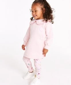 Baker By Ted Baker Pink Longline Sweater And Leggings Set