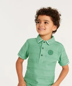 Baker By Ted Baker Green Textured Polo Shirt