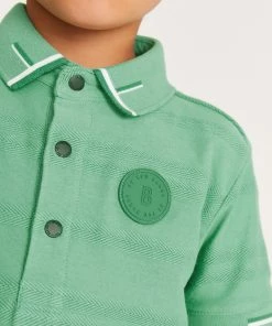 Baker By Ted Baker Green Textured Polo Shirt -Baker by Ted Baker shop unnamed file 972 scaled