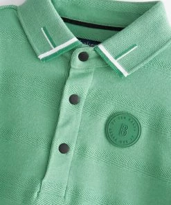 Baker By Ted Baker Green Textured Polo Shirt -Baker by Ted Baker shop unnamed file 976 scaled
