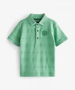 Baker By Ted Baker Green Textured Polo Shirt -Baker by Ted Baker shop unnamed file 978