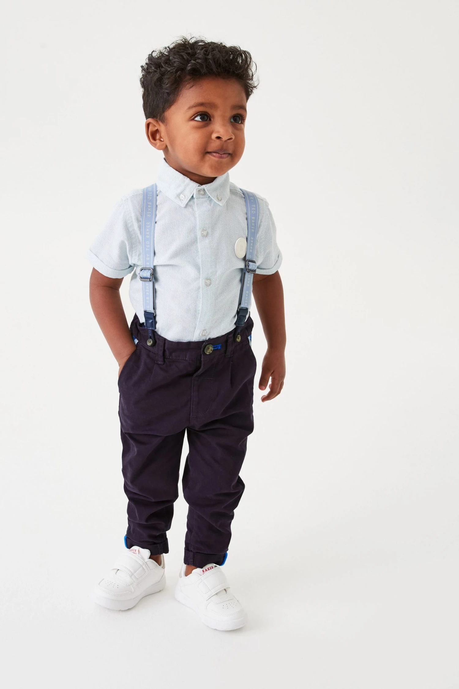 Baker By Ted Baker Navy Chino Shirt And Braces Set 1 Baker By Ted Baker Navy Chino Shirt And Braces Set